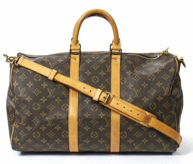 Appraisal: Louis Vuitton Keepall Bandouliere duffle bag in monogram coated canvas