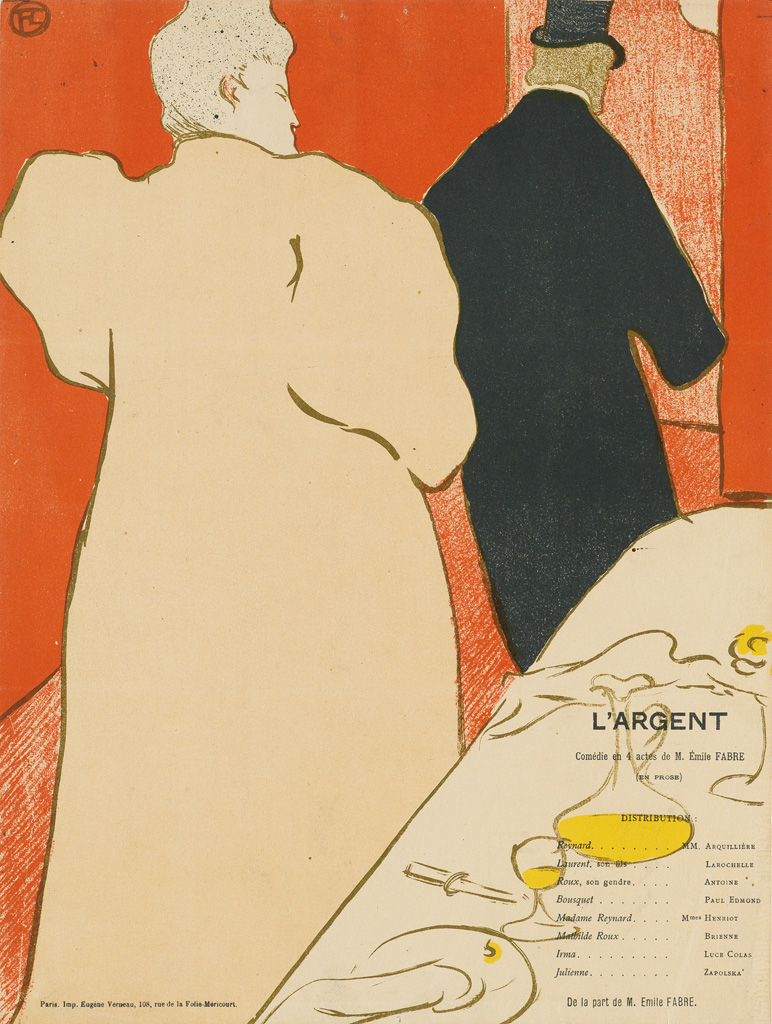 Appraisal: HENRI TOULOUSE-LAUTREC Une Monsieur et une Dame Programme pour l'Argent