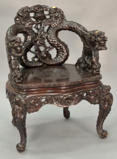 Appraisal: Chinese carved chair Chinese carved chair