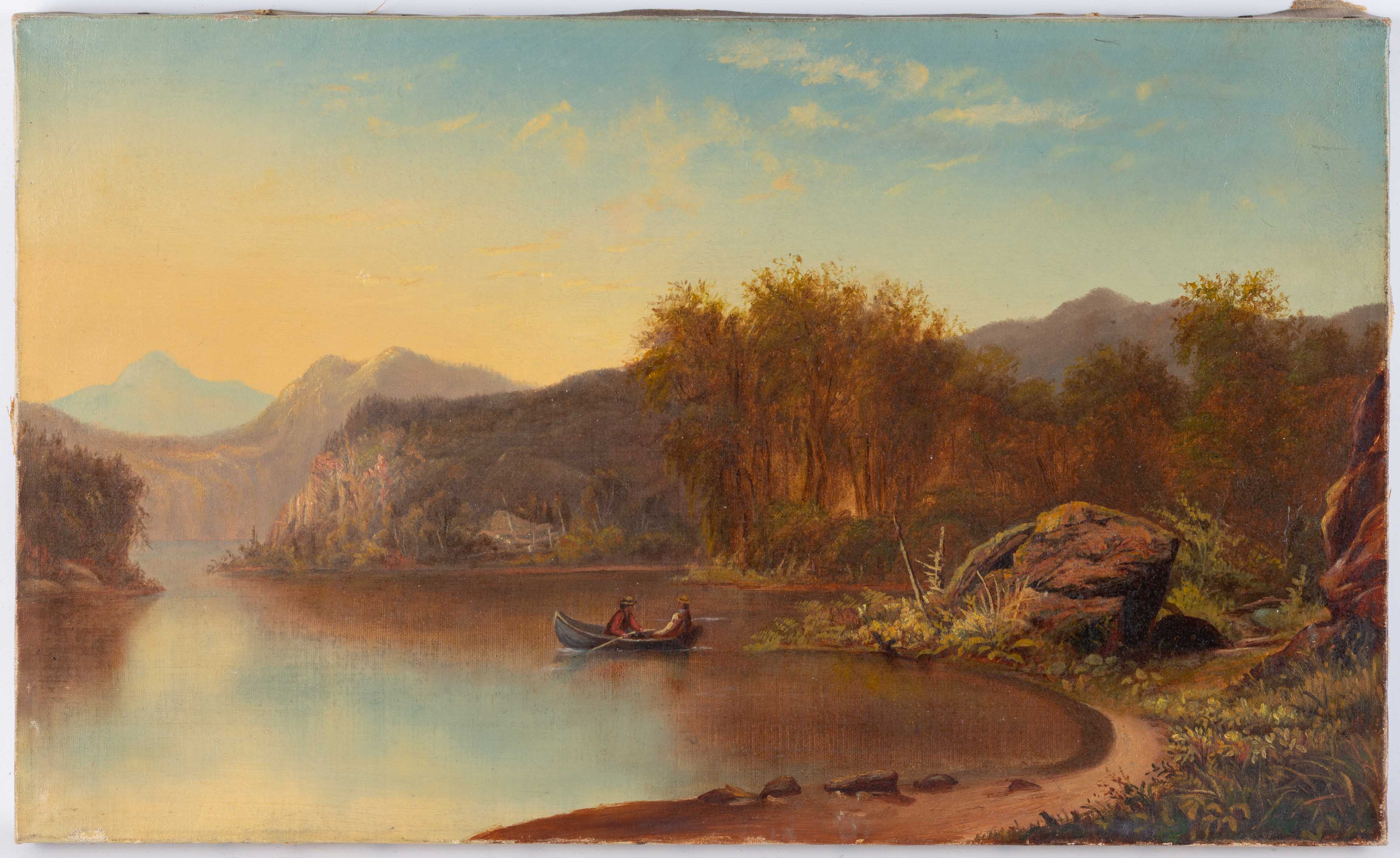 Appraisal: TH CENTURY HUDSON RIVER SCHOOL PAINTING OF A LAKE SCENE