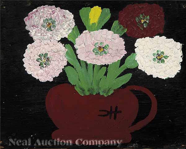 Appraisal: Clementine Hunter American Louisiana - Still Life of Zinnias oil