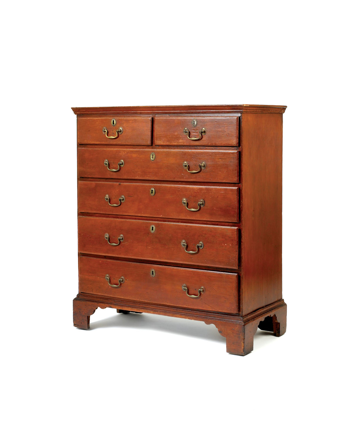 Appraisal: FEDERAL RED PAINTED CHEST OF DRAWERS Height inches width inches