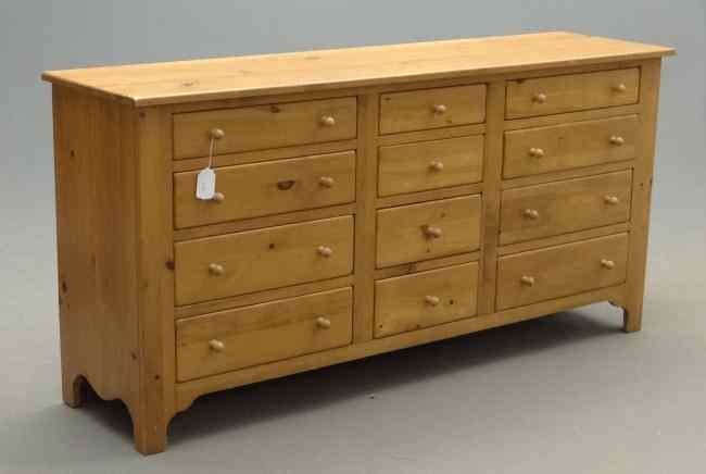 Appraisal: Contemporary pine twelve drawer apothecary cabinet '' W '' D