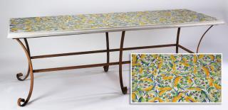 Appraisal: Italian majolica dining table long Italian majolica dining table th