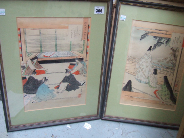 Appraisal: Two Japanese woodblock prints Meiji period - titled scenes by