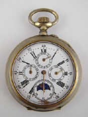 Appraisal: A full calendar open face Goliath pocket watch showing day