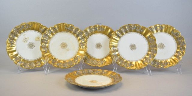 Appraisal: Set of Klingenberg Dwenger Limoges Plates With gilt painted rims