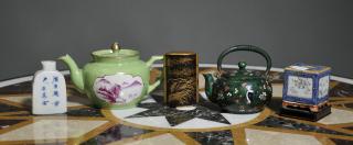 Appraisal: Assortment of Asian Collectibles Assortment of Asian collectibles enameled miniature