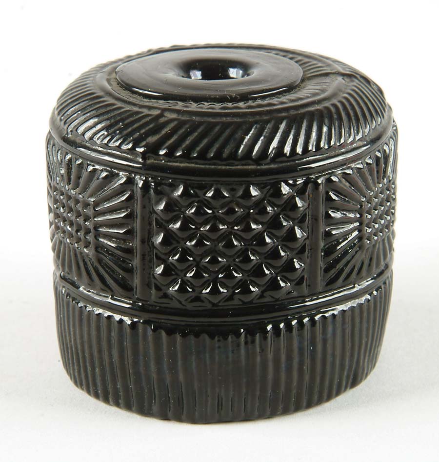 Appraisal: KEENE BLOWN THREE MOLD INKWELL GIII- Glass is black can