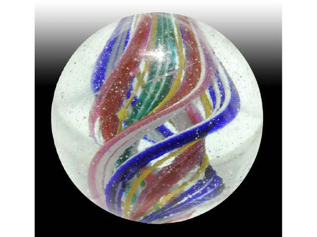 Appraisal: Double Ribbon Swirl Marble Description Naked double ribbon with transparent