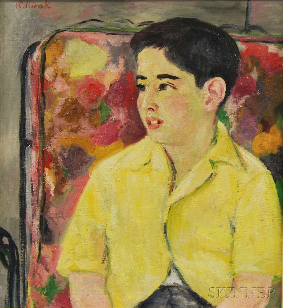 Appraisal: Eva Odlivak American - Portrait of a Boy in a