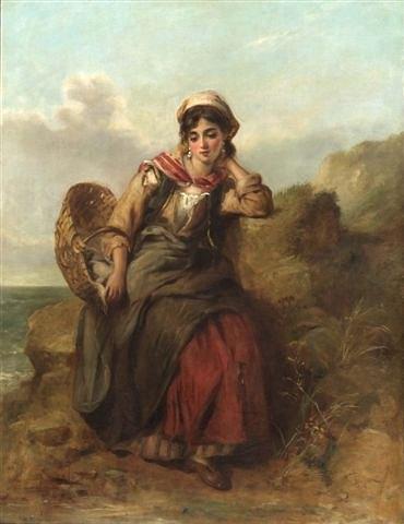 Appraisal: THOMAS KENT PELHAM Act - - A fisher girl seated