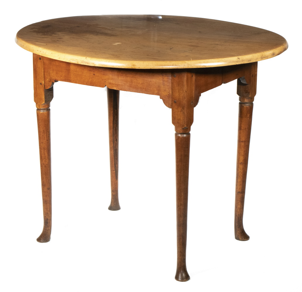 Appraisal: NEW ENGLAND QUEEN ANNE OVAL TAVERN TOP TABLE ORIGINAL TOP