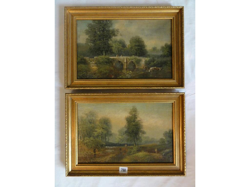 Appraisal: A pair of early th century oil paintings on canvas