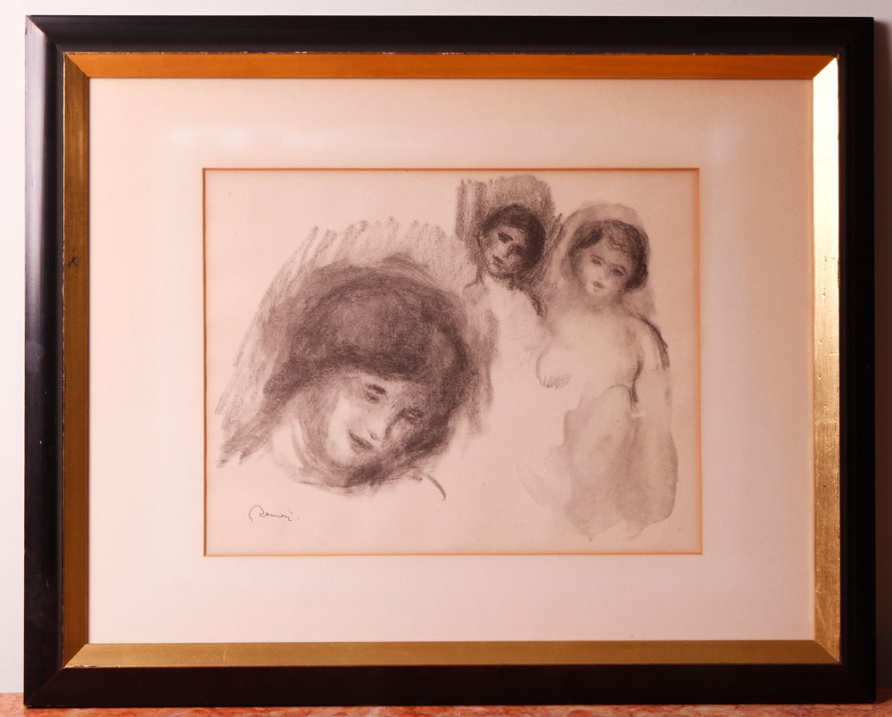 Appraisal: - Renoir Three Heads Lithograph Pierre Aguste Renoir French -