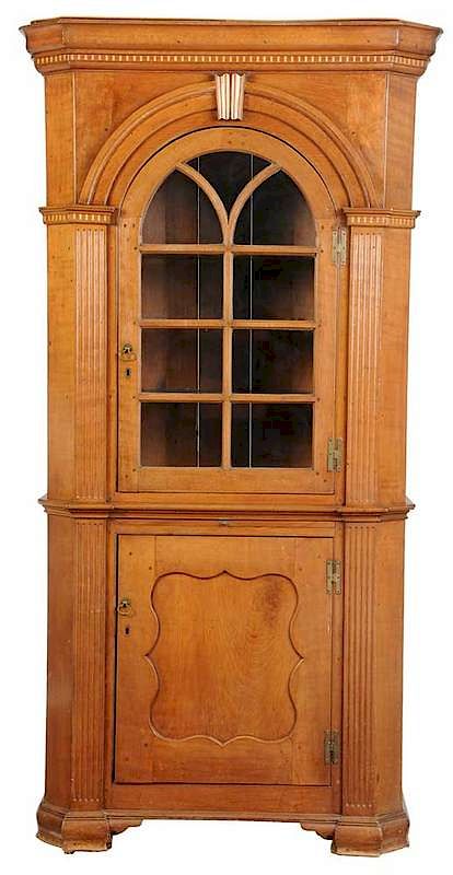 Appraisal: Southern Chippendale Style Architectural Cabinet th century elements arched and