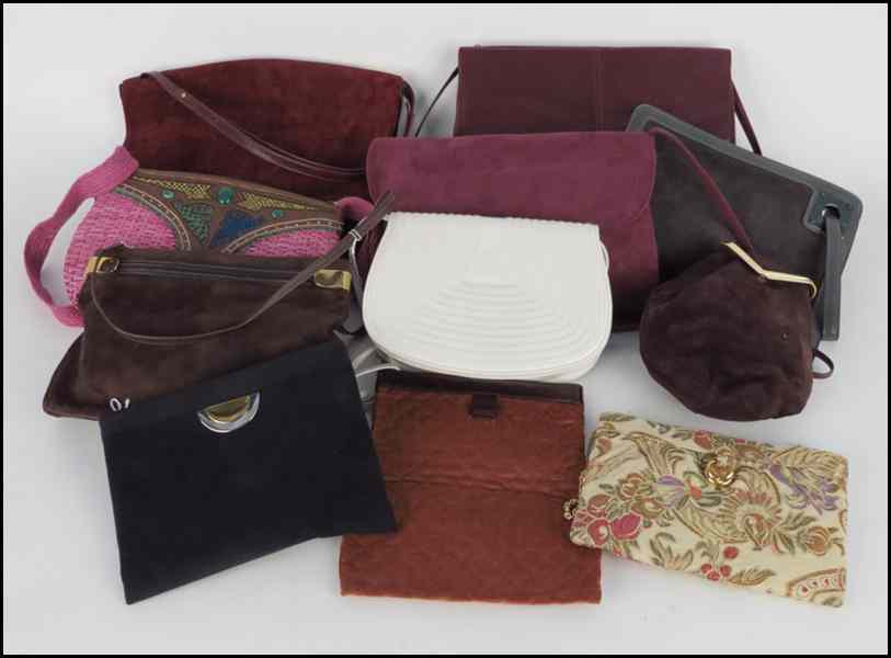 Appraisal: COLLECTION OF HANDBAGS Includes Rodo handbags and unique suede handbags