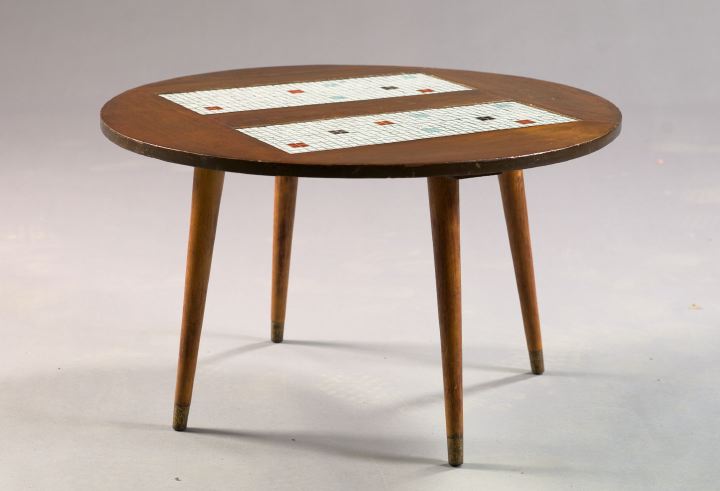 Appraisal: Mid-Century Modern Mahogany Occasional Table mid- th century the circular