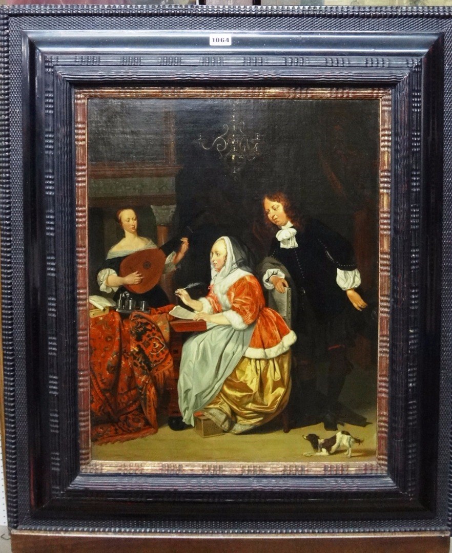 Appraisal: Theodorus Hentzepeter th century The recital oil on canvas signed