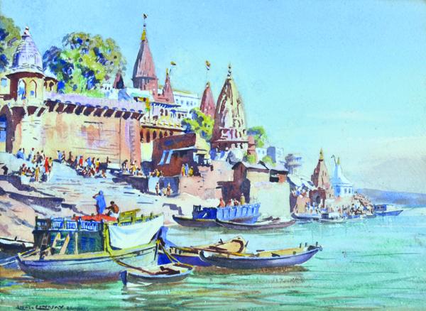 Appraisal: LIONEL LINDSAY - Benares India watercolour LIONEL LINDSAY - Benares