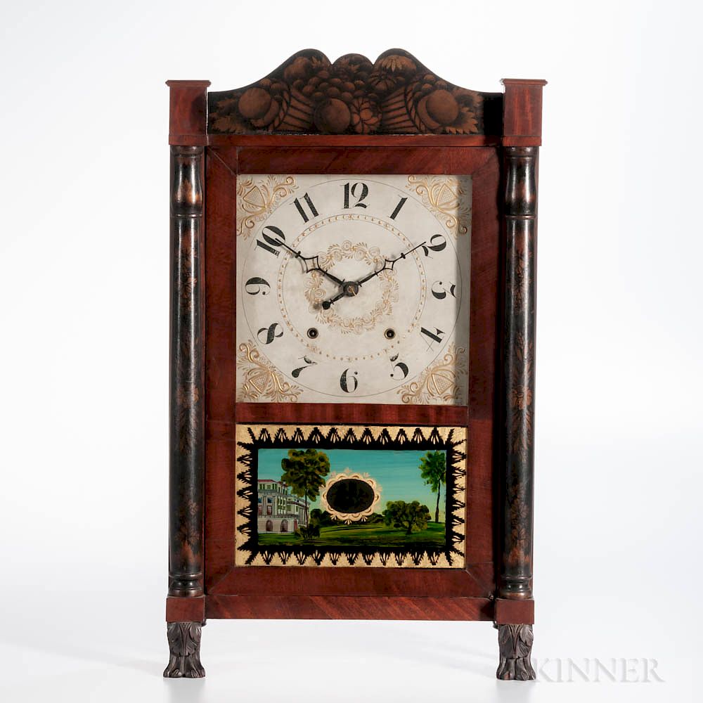 Appraisal: Sedgwick Botsford Stenciled Column and Splat Shelf Clock Sedgwick Botsford