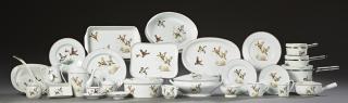 Appraisal: Ninety Piece Set of Porcelain Dinnerware th c by Porcelaine