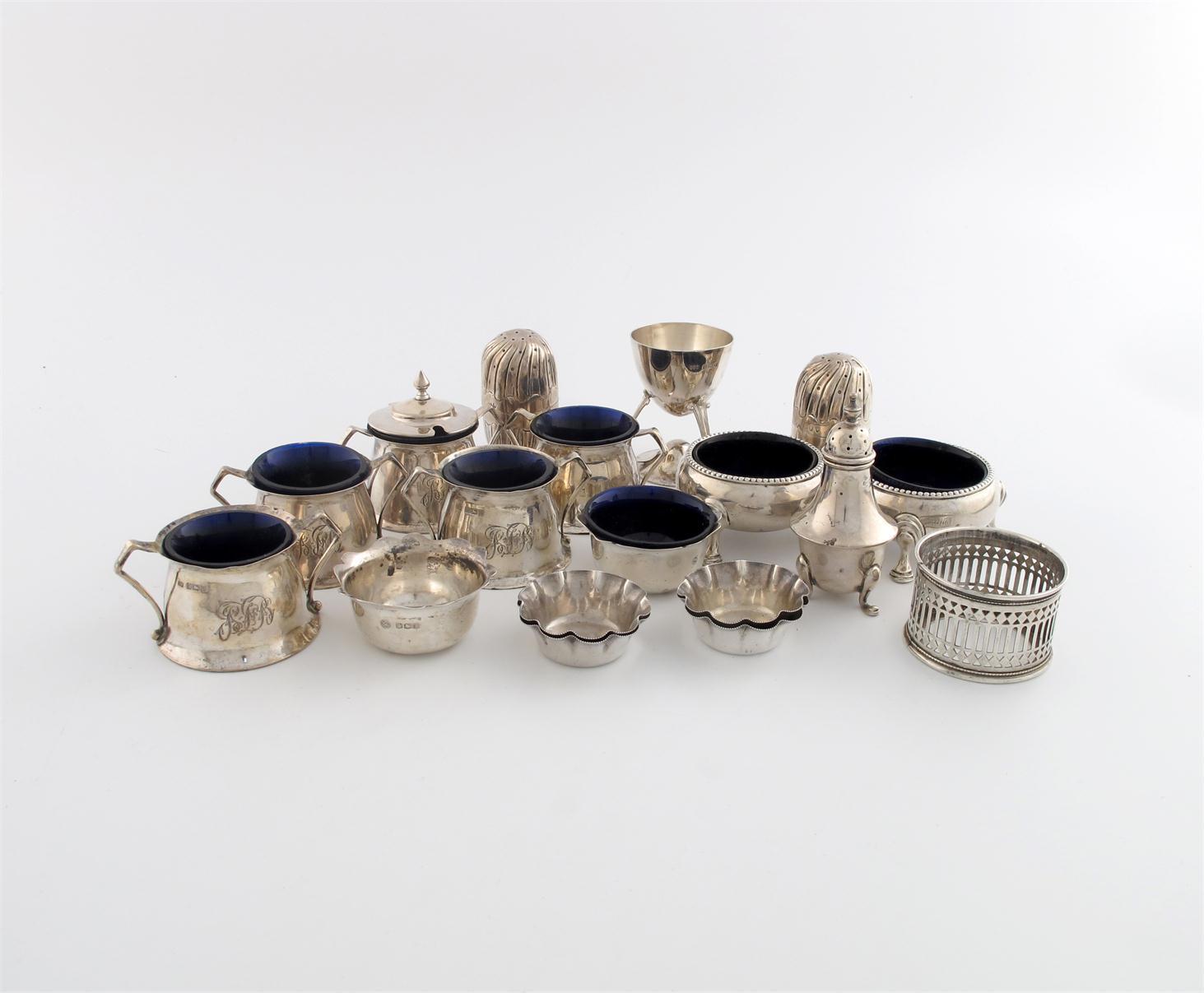 Appraisal: A mixed lot of silver condiments