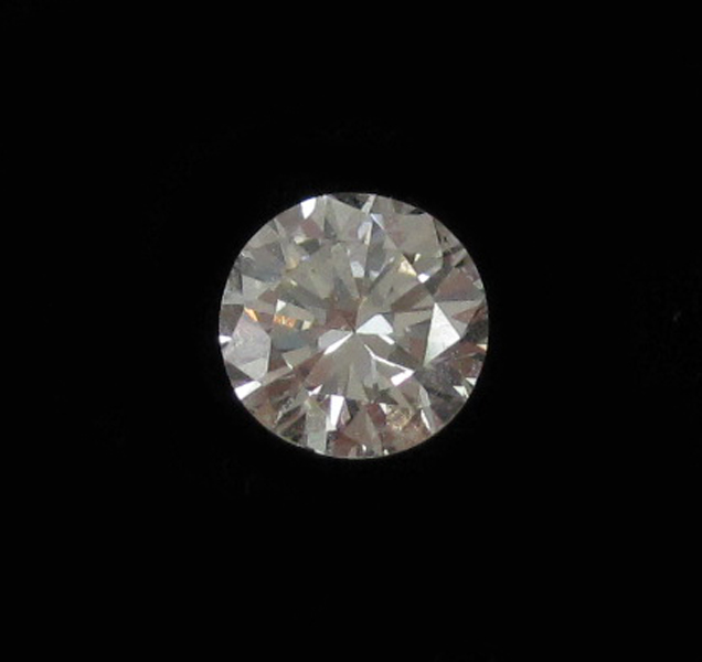 Appraisal: UNSET ROUND BRILLIANT-CUT DIAMOND weighing ct and measuring x x