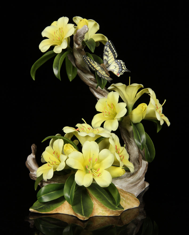 Appraisal: - Boehm Yellow Rhododendron Porcelain Boehm Yellow Rhododendron porcelain approximately