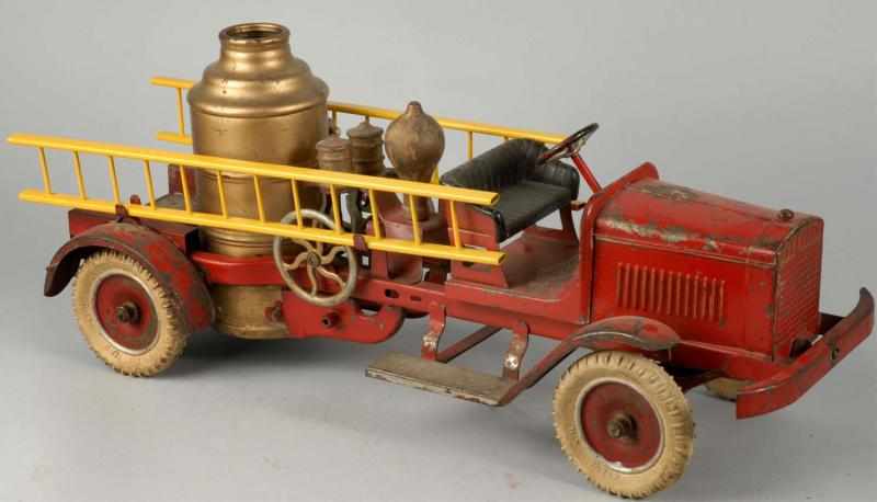 Appraisal: Pressed Steel Kingsbury Fire Pumper Truck Description American Circa Open