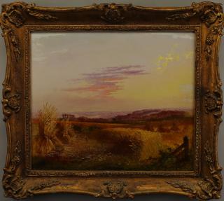 Appraisal: George Cole UK - Oil on board landscape at sunset