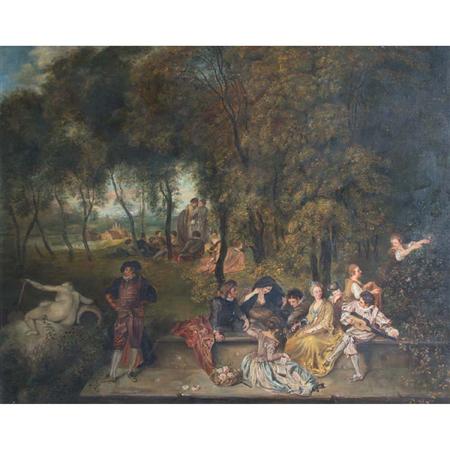 Appraisal: E Meyer After Watteau Fete Galante Estimate -