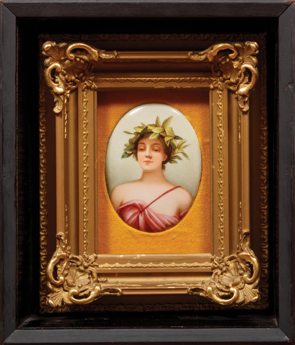 Appraisal: KPM Berlin Porcelain Plaque of Daphne late th early th