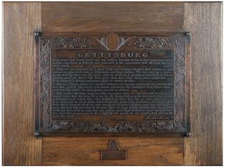 Appraisal: Gettysburg Address Bronze Plaque Gettysburg Address Bronze Plaque Mid-twentieth century