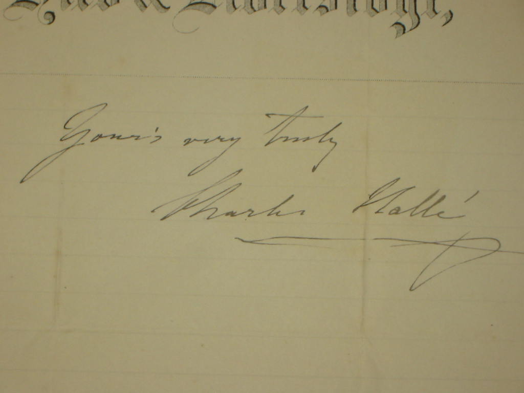 Appraisal: Fifteen late th century autographs comprising Charles Halle founder of