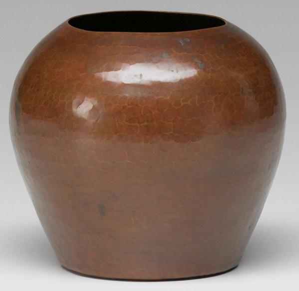 Appraisal: DIRK VAN ERP Hammered copper vase Fine original patina Closed