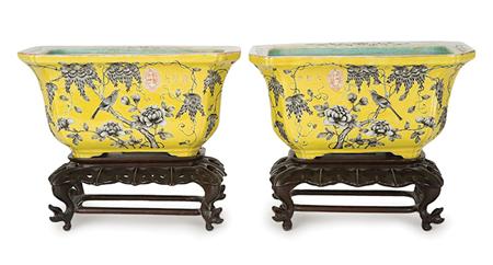 Appraisal: Pair of Chinese Dayazhai Porcelain Jardinieres Estimate -