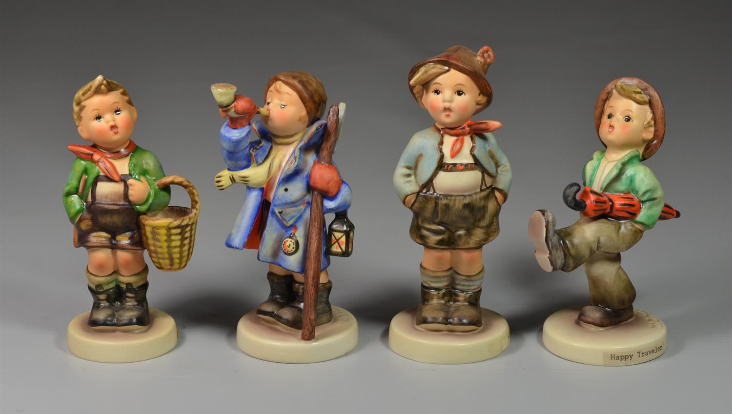 Appraisal: Goebel Hummel Figurines Brother Happy Traveler Hear Ye Hear Ye