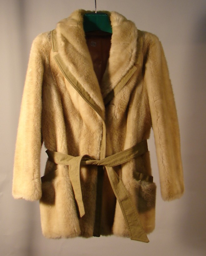 Appraisal: Grandella Blonde fur jacket with suede trim belted Size Large