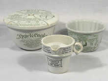 Appraisal: The Grimwade Quick Cooker ceramic jelly mould together with the