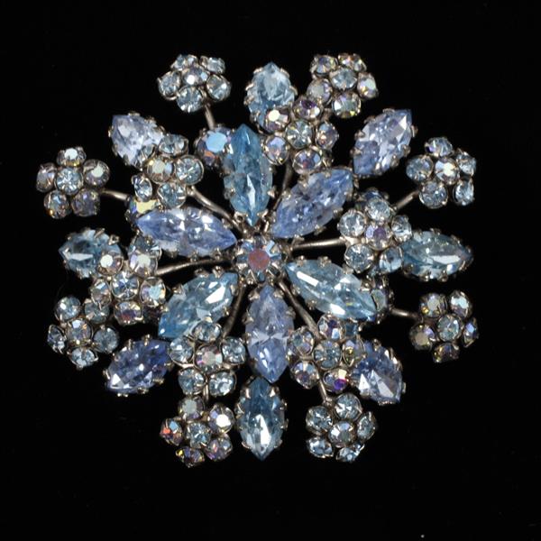 Appraisal: Schreiner New York Blue Floral Spray Brooch Pin Pendant dia