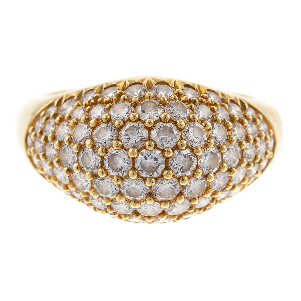 Appraisal: A Pave Diamond Dome Ring in K by Kurt Wayne