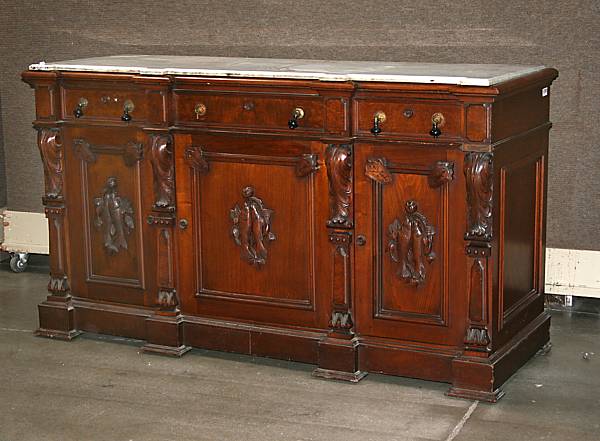 Appraisal: An Renaissance Revival walnut sideboard mid th century height in