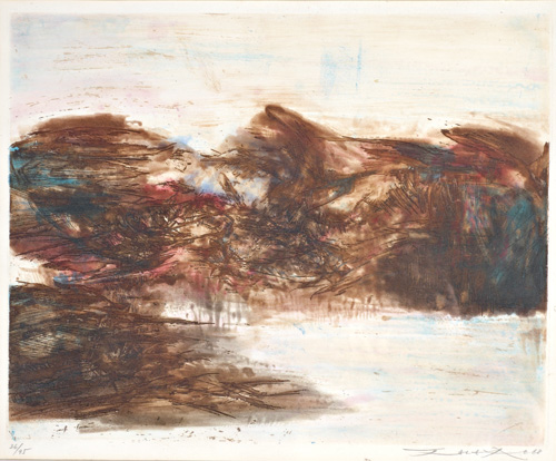 Appraisal: Zao Wou-ki Chinese b Untitled Lithograph and etching in colors