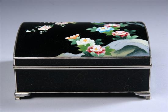 Appraisal: JAPANESE CLOISONN ENAMEL MUSIC BOX AND COVER Meiji period signed