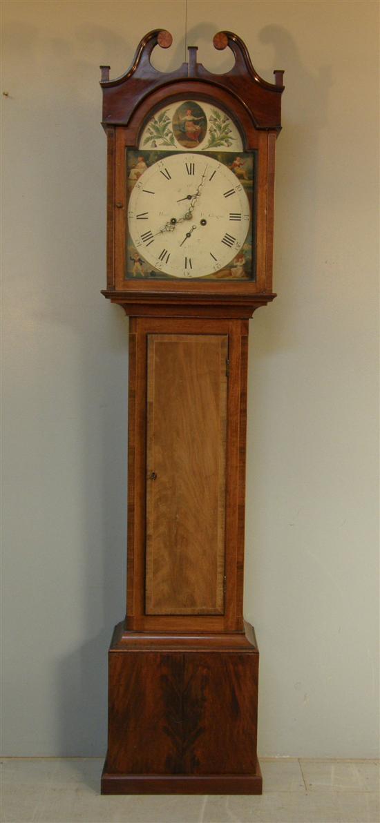 Appraisal: th century mahogany cased eight day Scottish longcase clock by