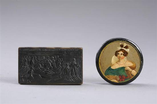 Appraisal: TWO SNUFF BOXES Both European and th century Includes a