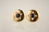 Appraisal: EARRINGS - Pair of round sapphire and diamond earrings made