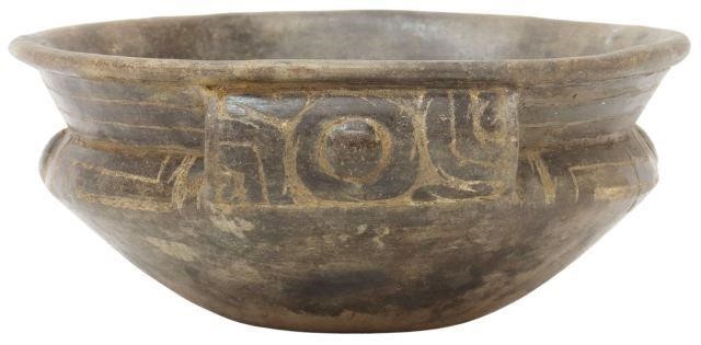 Appraisal: Native American Haley engraved pottery bowl Caddo Culture Southwest Arkansas