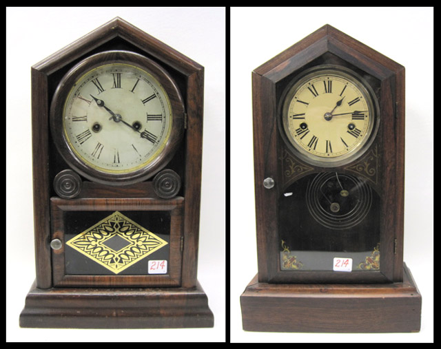 Appraisal: TWO AMERICAN NINETEENTH CENTURY SHELF CLOCKS H E N Welch